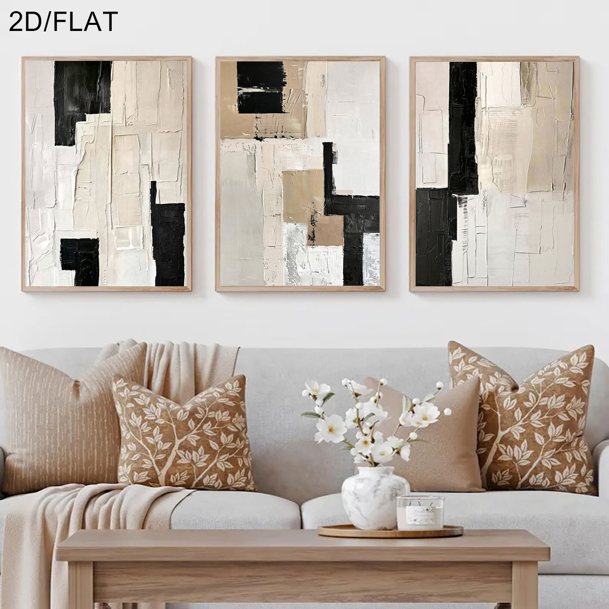 Abstract Canvas Set - Juego de 3 Pósters Modernos Abstractos
