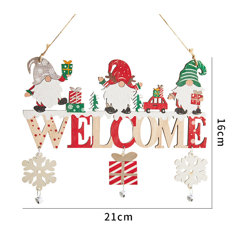 Vase Decor - Letrero de bienvenida navideño de madera,