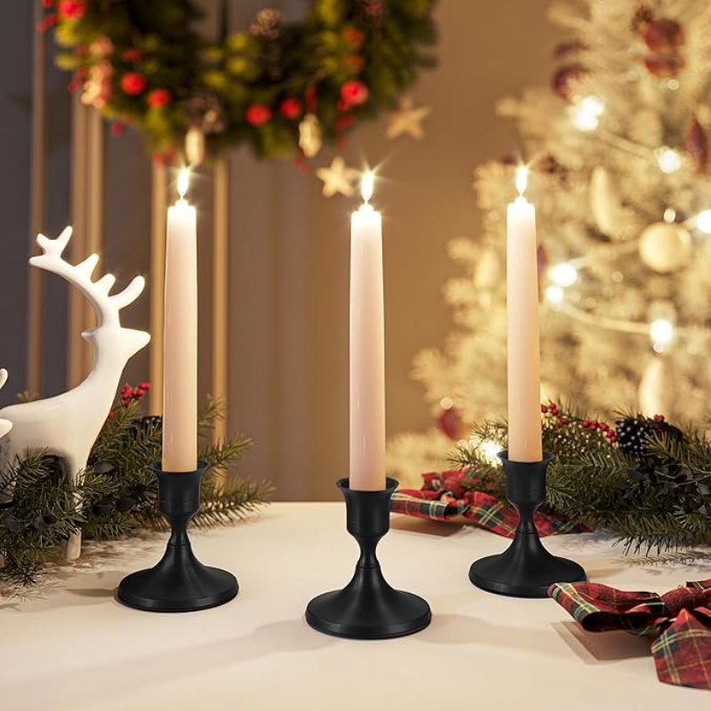 Juego de 3 Portavelas Negros d - Candle Holder Decor reseña y precio
