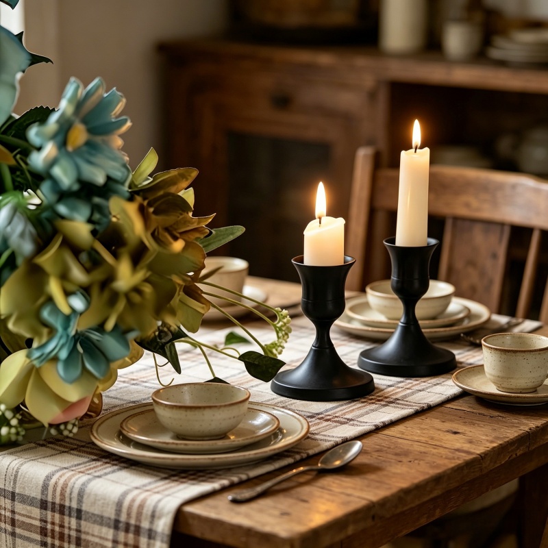 Juego de 3 Portavelas Negros d - Candle Holder Decor reseña y precio