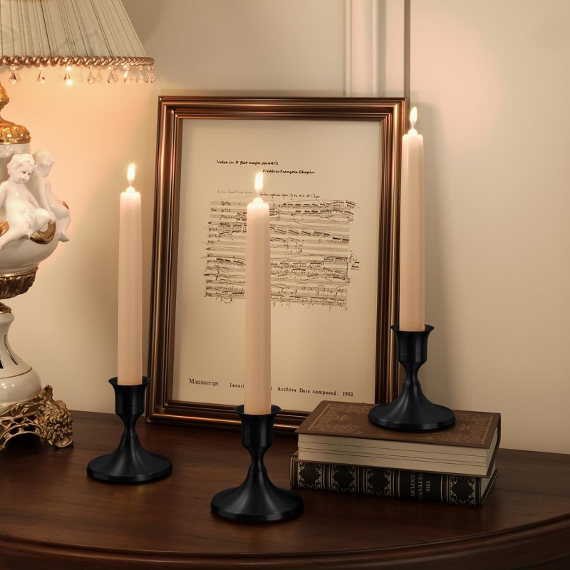 Juego de 3 Portavelas Negros d - Candle Holder Decor reseña y precio